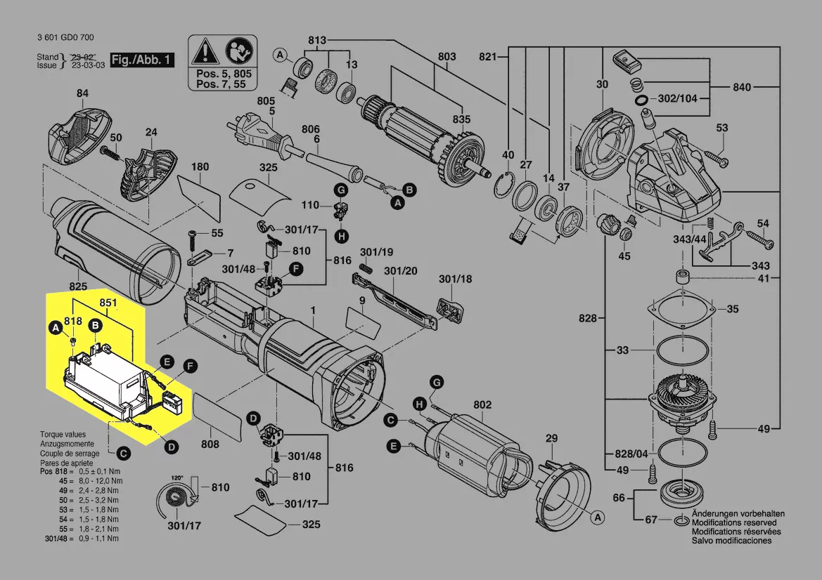 Variateur de vitesse réf. 1 607 233 5SF Bosch
